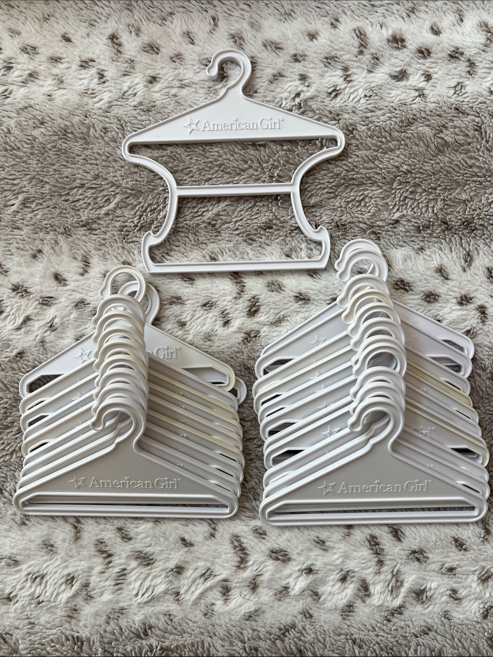 22 American Girl White Doll Hangers - Mini Plastic Hangers for Doll Closets